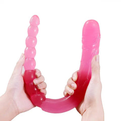 370mm Extra Long Soft Double Head Dildo Toy For Adult Flexible Jelly Vagina Anal Women Gay Lesbian Ended Dong Penis Artificial - Passion Pulse Adult