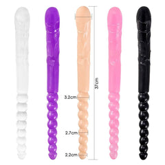 370mm Extra Long Soft Double Head Dildo Toy For Adult Flexible Jelly Vagina Anal Women Gay Lesbian Ended Dong Penis Artificial - Passion Pulse Adult