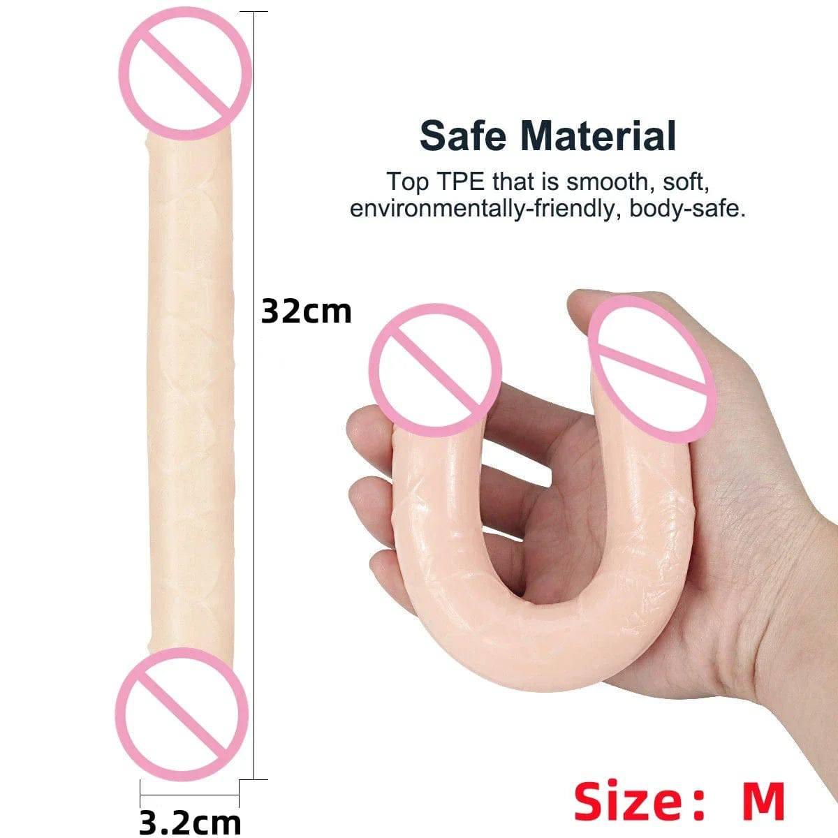 Double Head Dildo Long Jelly Realistic Dildo Double Ended Dildo Flexible Penis for Women Masturbator Sex Toys for Lesbian - Passion Pulse Adult