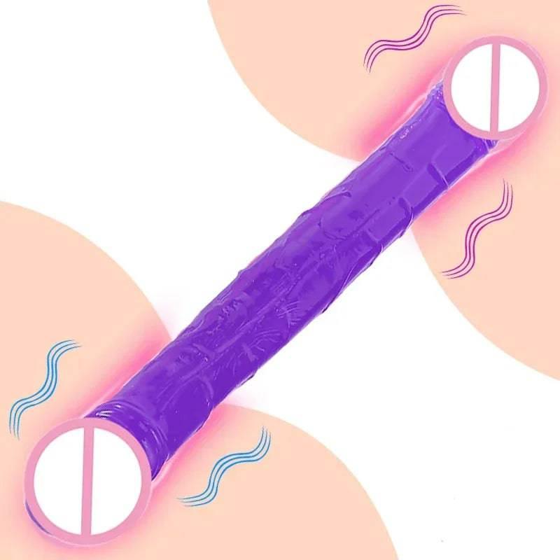 Double Head Dildo Long Jelly Realistic Dildo Double Ended Dildo Flexible Penis for Women Masturbator Sex Toys for Lesbian - Passion Pulse Adult