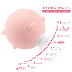 Cute Pig Vibrator – 10-Mode Female Masturbator & Clitoral Sucker - Passion Pulse Adult