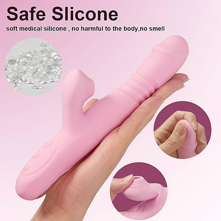 Heating Dildo Vibrator with Clitoral Suction & G-Spot Rotation – Ultimate Pleasure Massager for Women - Passion Pulse Adult