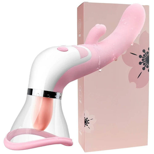 PASSION PULSE ADULT Heating Dildo with Licking & Clitoris Sucker - Passion Pulse Adult