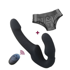 Strapless Strap-On Dildo Vibrator with Remote Control | G-Spot & Clitoral Stimulator | Sex Toy for Women & Lesbian Couples - Passion Pulse Adult