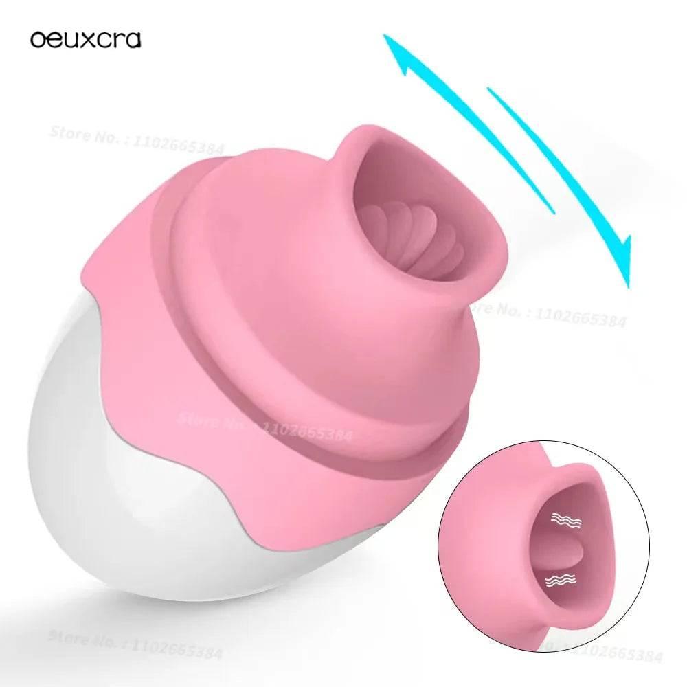 Tongue Licking Vibrator – Oral Egg Massager for G-Spot, Clitoris & Nipple Stimulation - Passion Pulse Adult