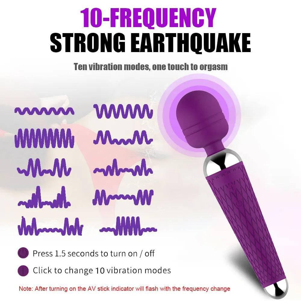 Wireless 10-Speed Vibrator for Women – Magic Wand Clitoral & Anal Stimulator - Passion Pulse Adult