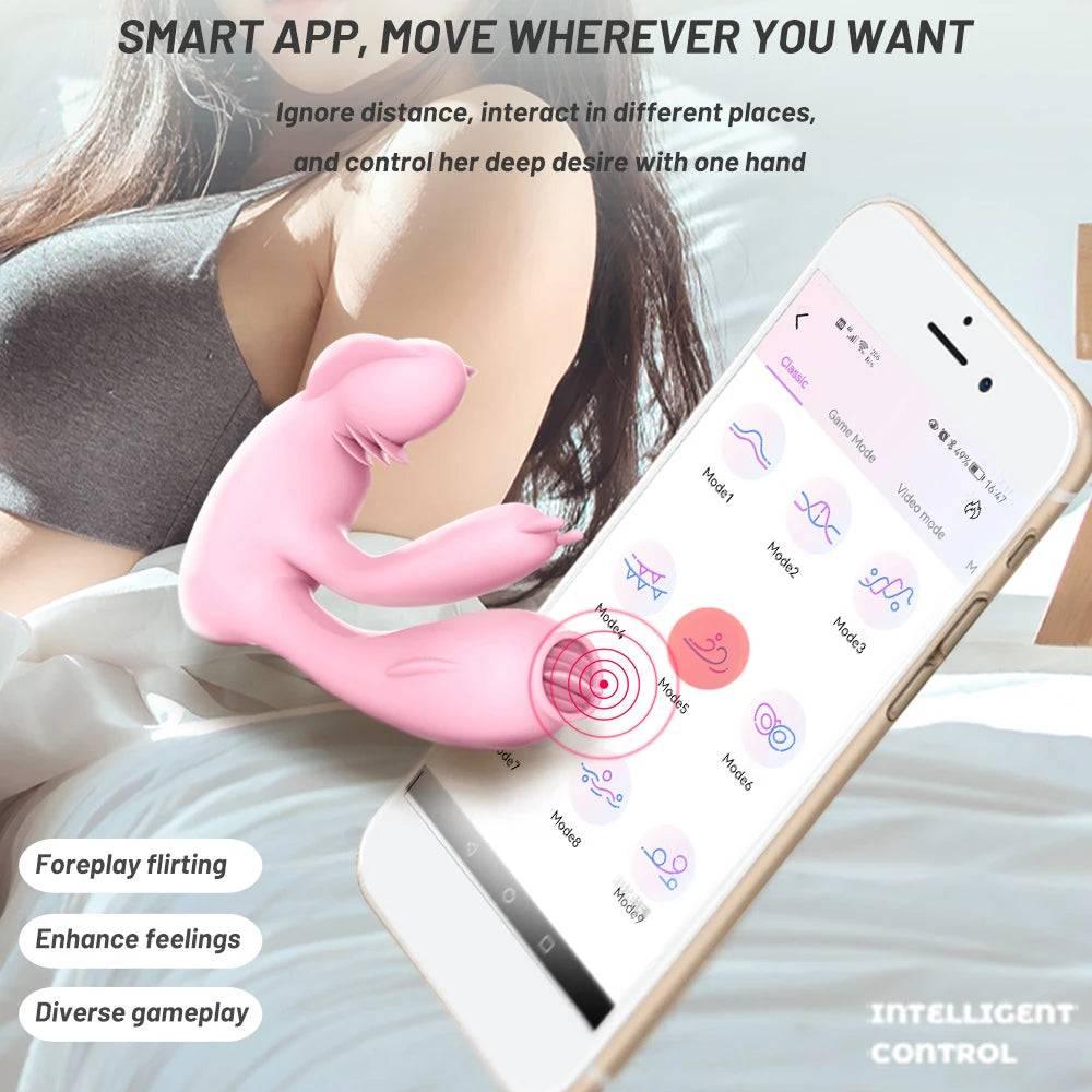 Bluetooth APP-Controlled Wearable Rabbit Vibrator - Passion Pulse Adult
