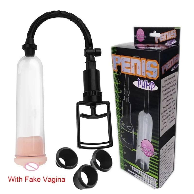 Male Penis Pump: Manual Penis Enlarger for Enhancement and Erection, Sex Toy for Men, Vacuum Pump for Big Dick Training and Lasting Masturbation - Passion Pulse Adult