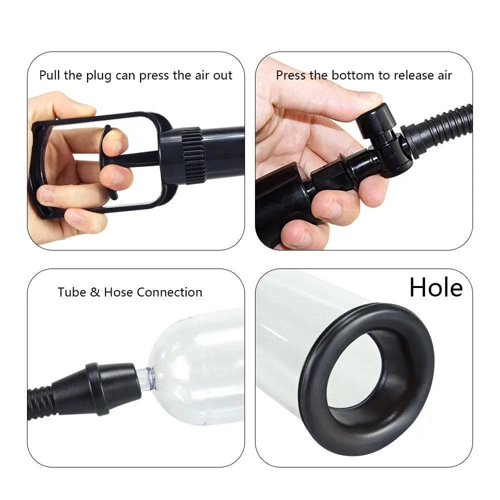 Male Penis Pump: Manual Penis Enlarger for Enhancement and Erection, Sex Toy for Men, Vacuum Pump for Big Dick Training and Lasting Masturbation - Passion Pulse Adult