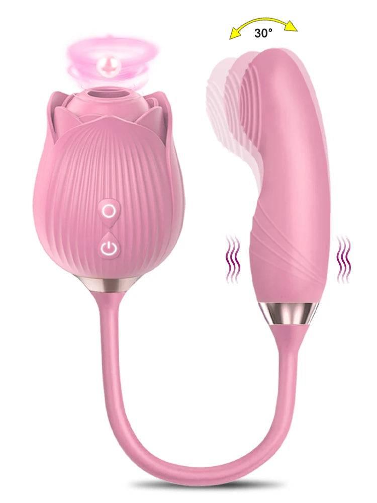 Rose Sucking Licking Vibrator for Women Dildo Clit Sucker Nipple Clitoris Stimulation Vibrators Female Sex Toys for Adults 18+ - Passion Pulse Adult