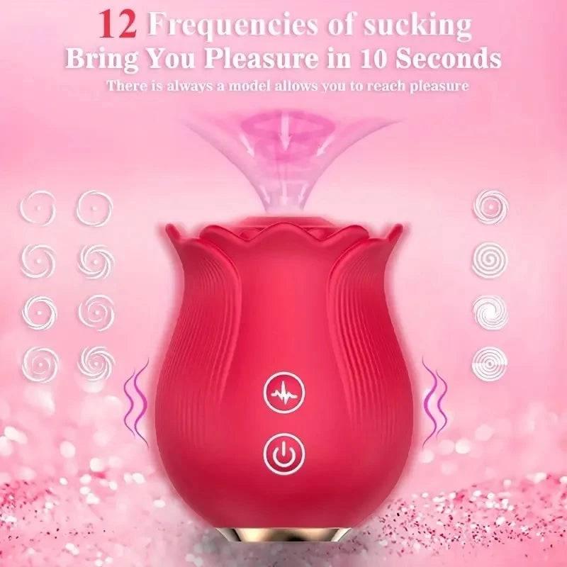 Rose Vibrator – G-Spot Vibrator with 12 Sucking Modes - Passion Pulse Adult