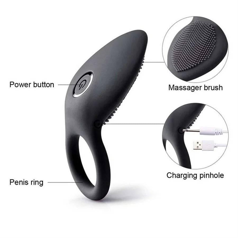 Vibrating Penis Ring – Lick Vagina Orgasm Lock & Clitoris Stimulator - Passion Pulse Adult