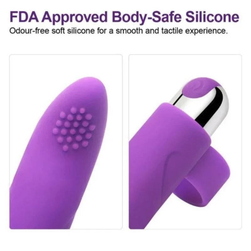 10 Modes Finger Vibrator: Clitoris Massage, G-Spot Stimulation, Rechargeable Vibrating Egg - Sex Toy for Women Masturbation - Passion Pulse Adult
