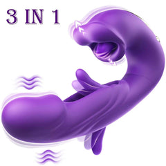 3-in-1 Tongue Licking & Flapping G-Spot Vibrator - Passion Pulse Adult