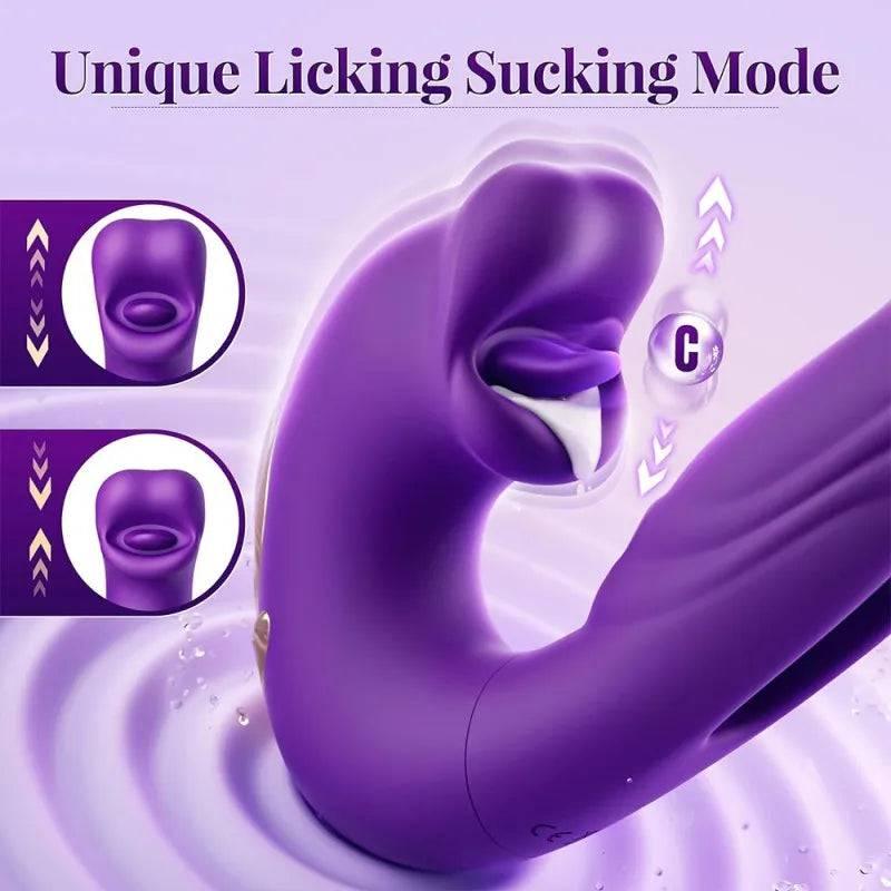 3-in-1 Tongue Licking & Flapping G-Spot Vibrator - Passion Pulse Adult
