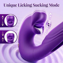 3-in-1 Tongue Licking & Flapping G-Spot Vibrator - Passion Pulse Adult