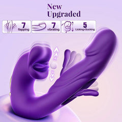 3-in-1 Tongue Licking & Flapping G-Spot Vibrator - Passion Pulse Adult