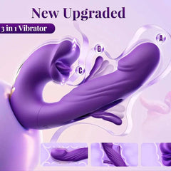 3-in-1 Tongue Licking & Flapping G-Spot Vibrator - Passion Pulse Adult