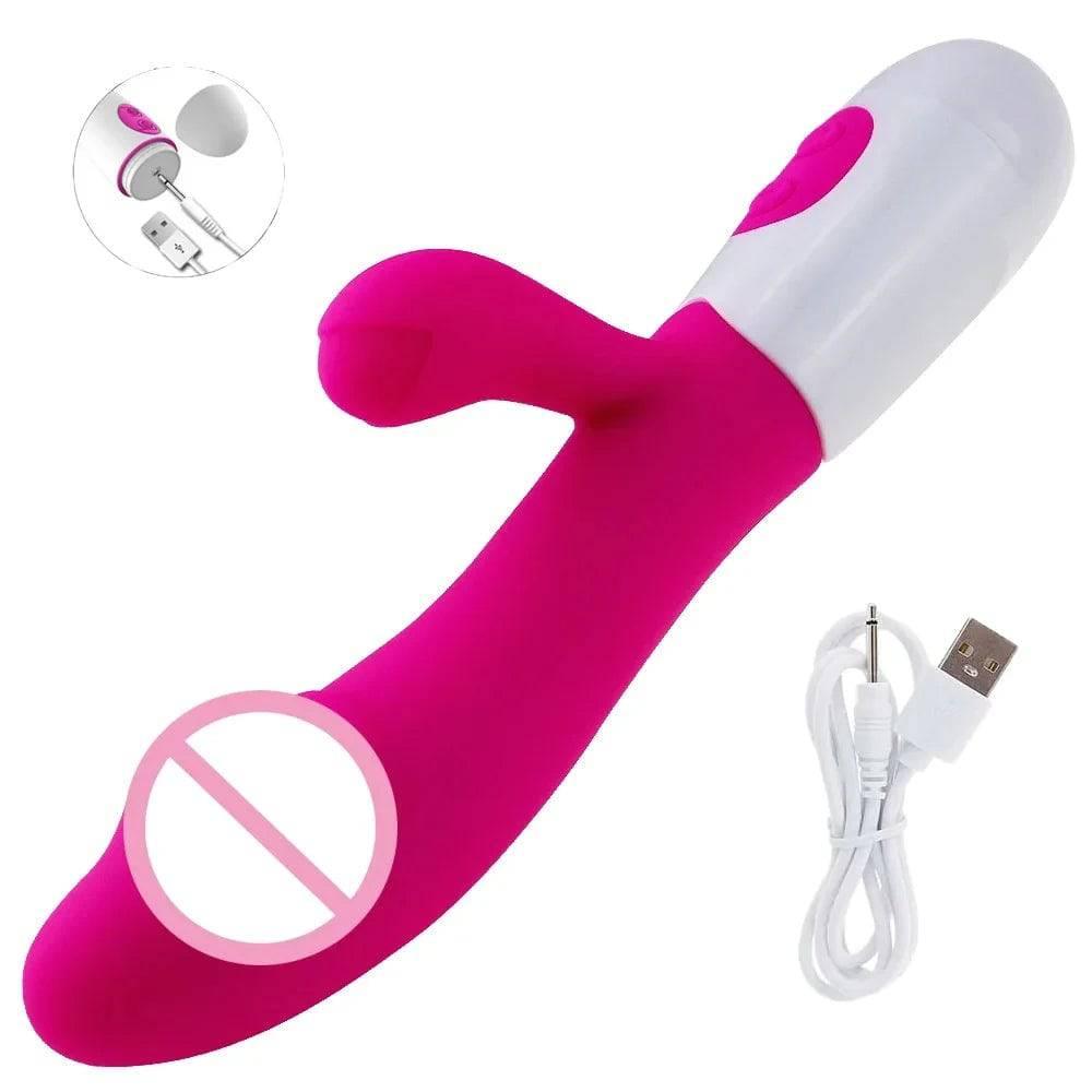 Beginner-Friendly Rabbit Vibrator – Powerful G-Spot, Clitoral, & Nipple Stimulator - Passion Pulse Adult