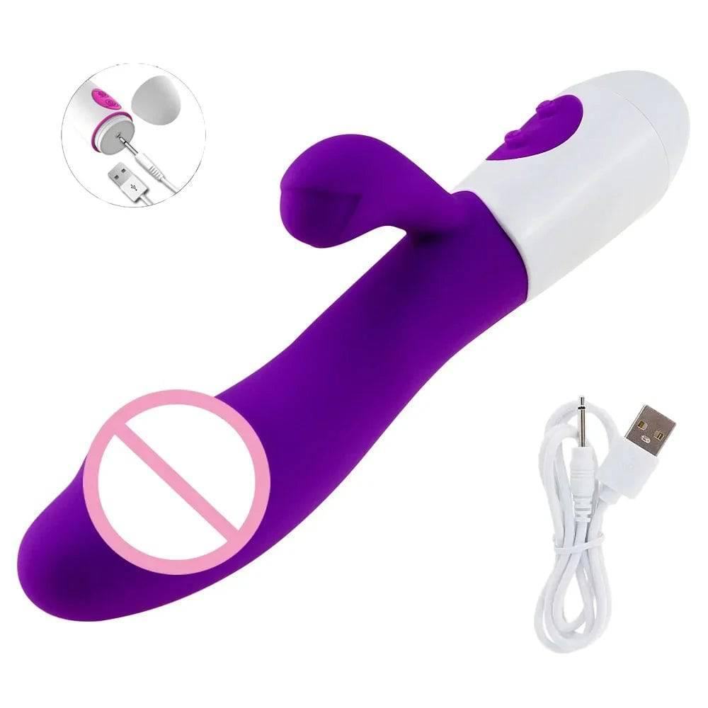 Beginner-Friendly Rabbit Vibrator – Powerful G-Spot, Clitoral, & Nipple Stimulator - Passion Pulse Adult