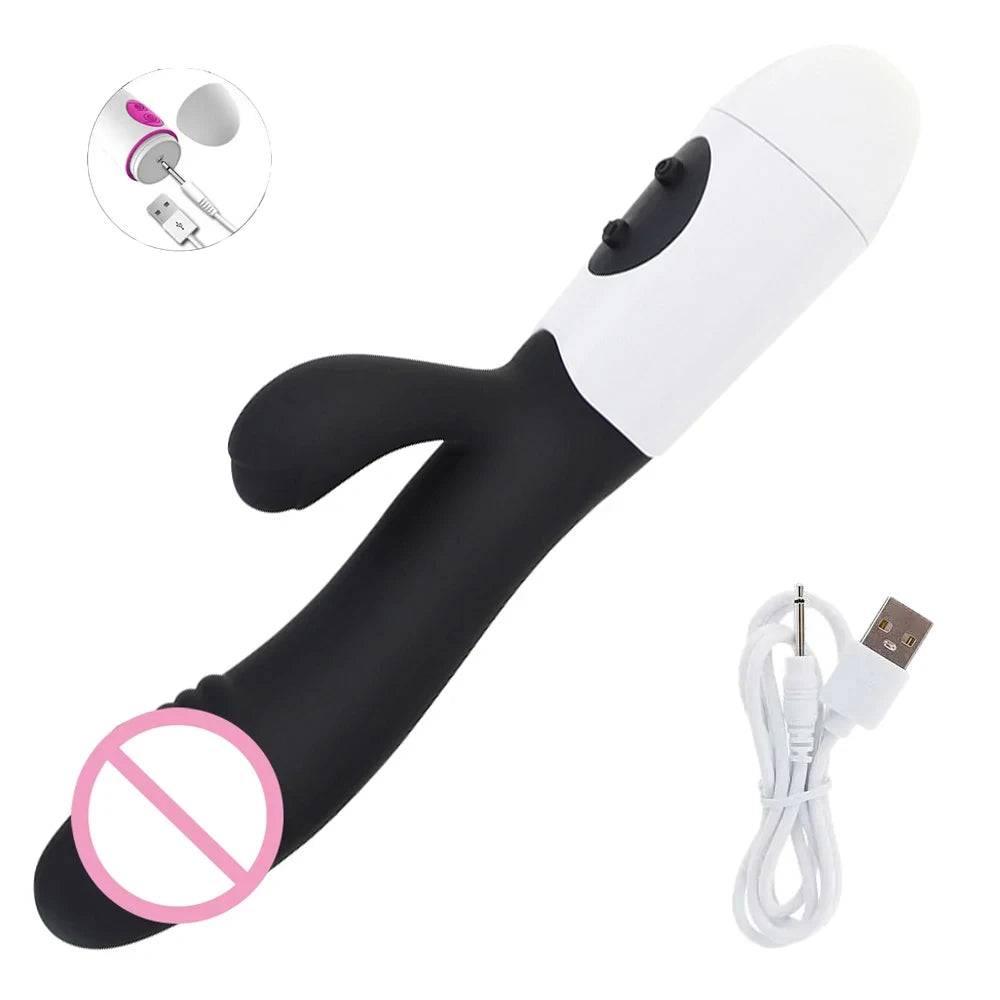 Beginner-Friendly Rabbit Vibrator – Powerful G-Spot, Clitoral, & Nipple Stimulator - Passion Pulse Adult