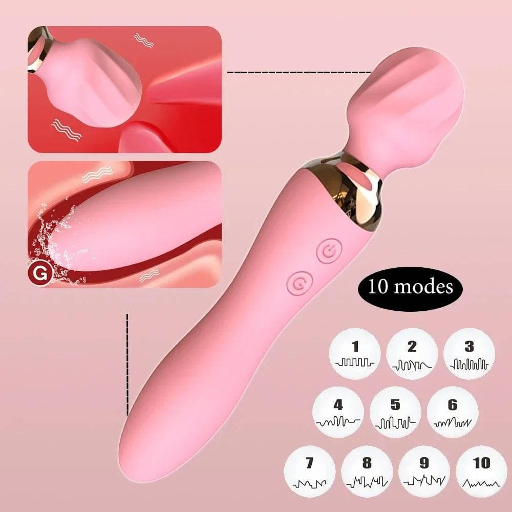 Powerful Wand Vibrator for Women – 10 Modes, Clit & G-Spot Stimulator - Passion Pulse Adult