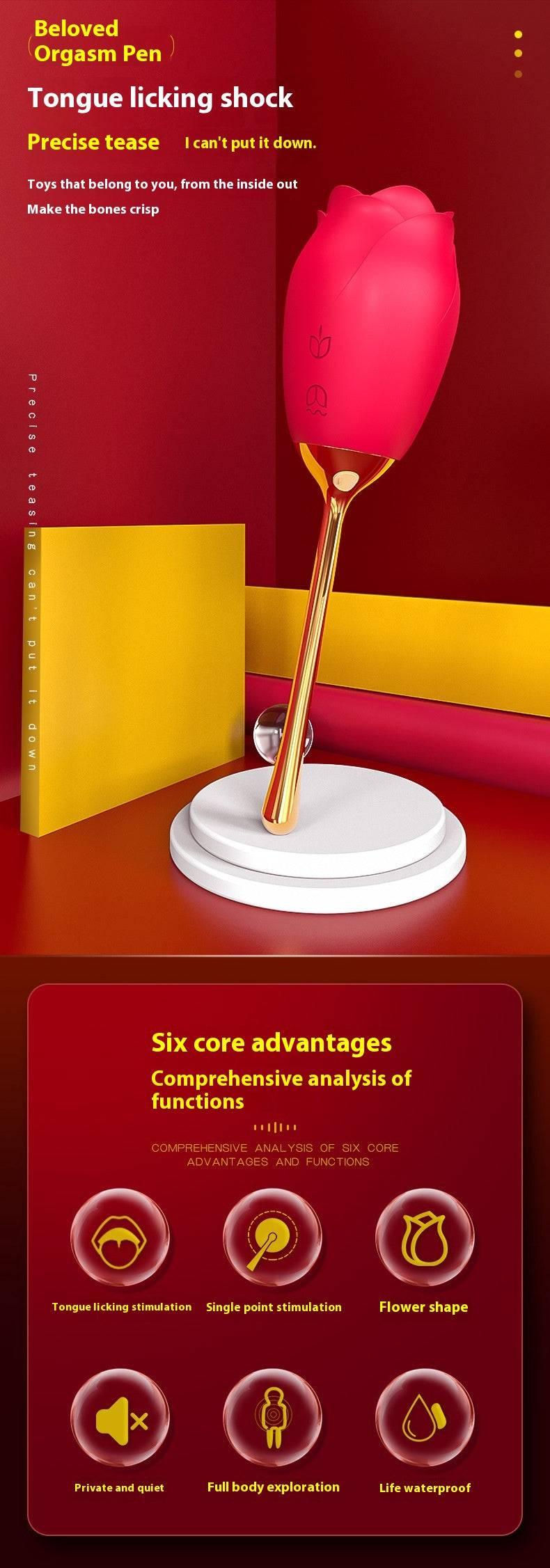 Rose Tongue Licking Sucking Clitoral Vibrator - Passion Pulse Adult