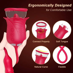 Tongue-Licking Vibrator & Breast Massager – Nipple and Vaginal Stimulator for Women - Passion Pulse Adult