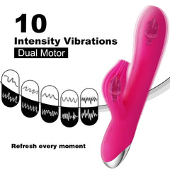 USB Rechargeable 10-Speed Rabbit Vibrator – Clitoris & G-Spot Massager - Passion Pulse Adult