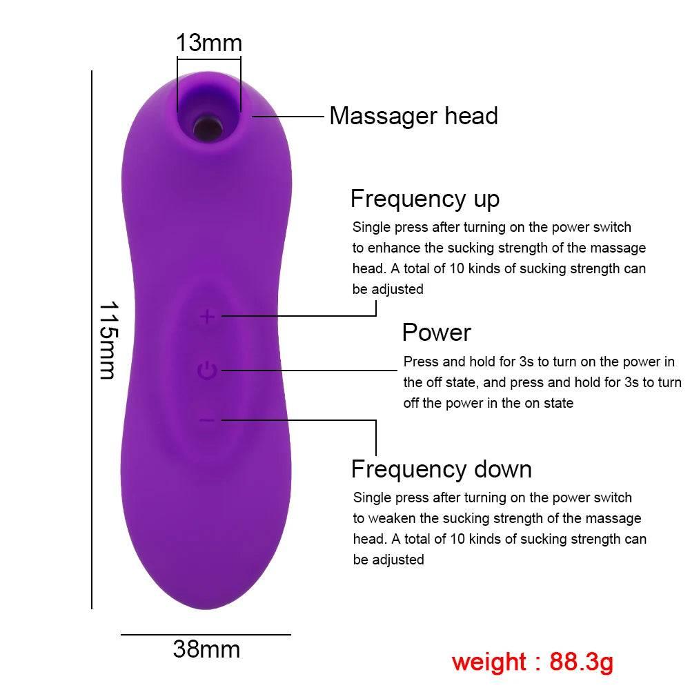Clit Sucker Vibrator: Blowjob Tongue Suck, G-Spot & Nipple Stimulator - Passion Pulse Adult
