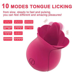 Rose Clit Sucker & G-Spot Vibrator: Tongue Licking Masturbator - Passion Pulse Adult