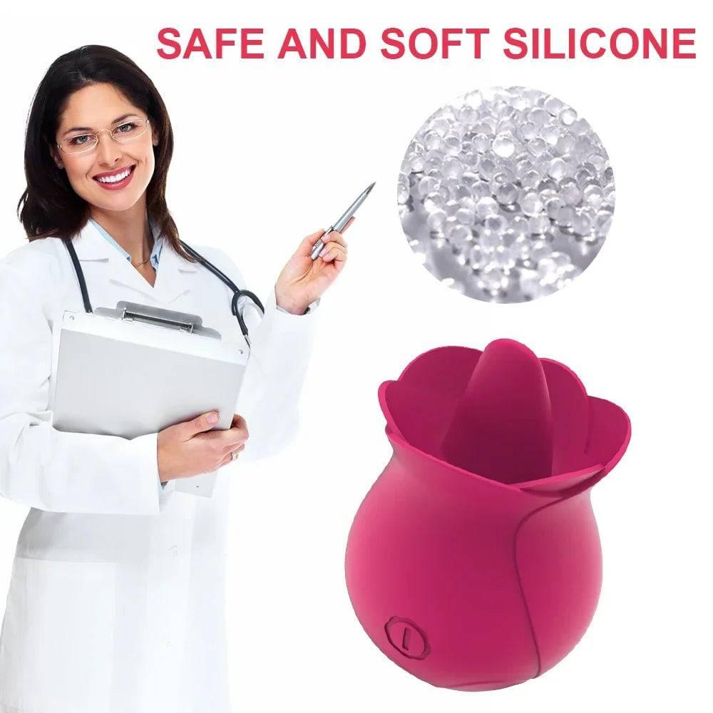 Rose Clit Sucker & G-Spot Vibrator: Tongue Licking Masturbator - Passion Pulse Adult