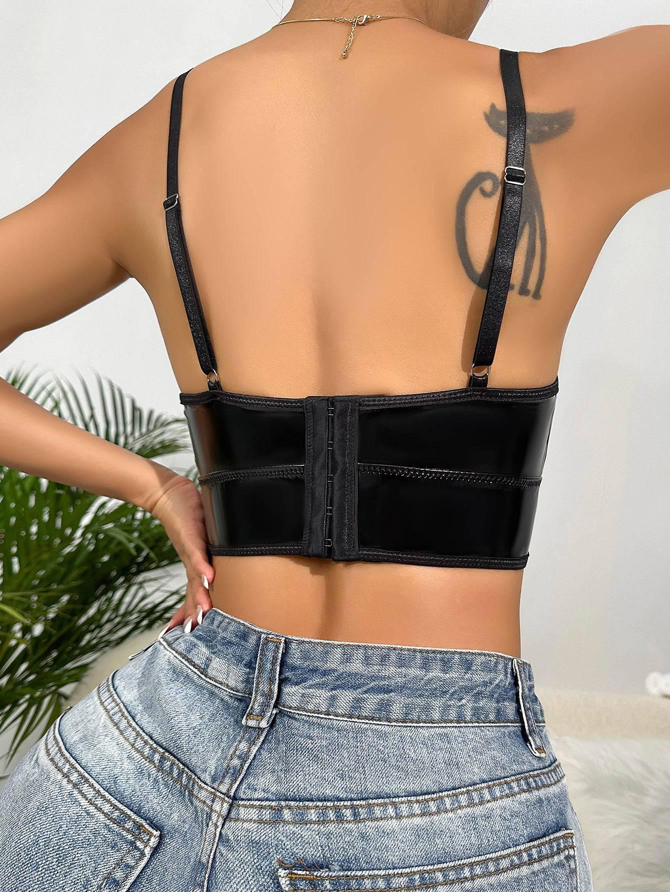 Patent Leather Wrap Bra - Passion Pulse Adult