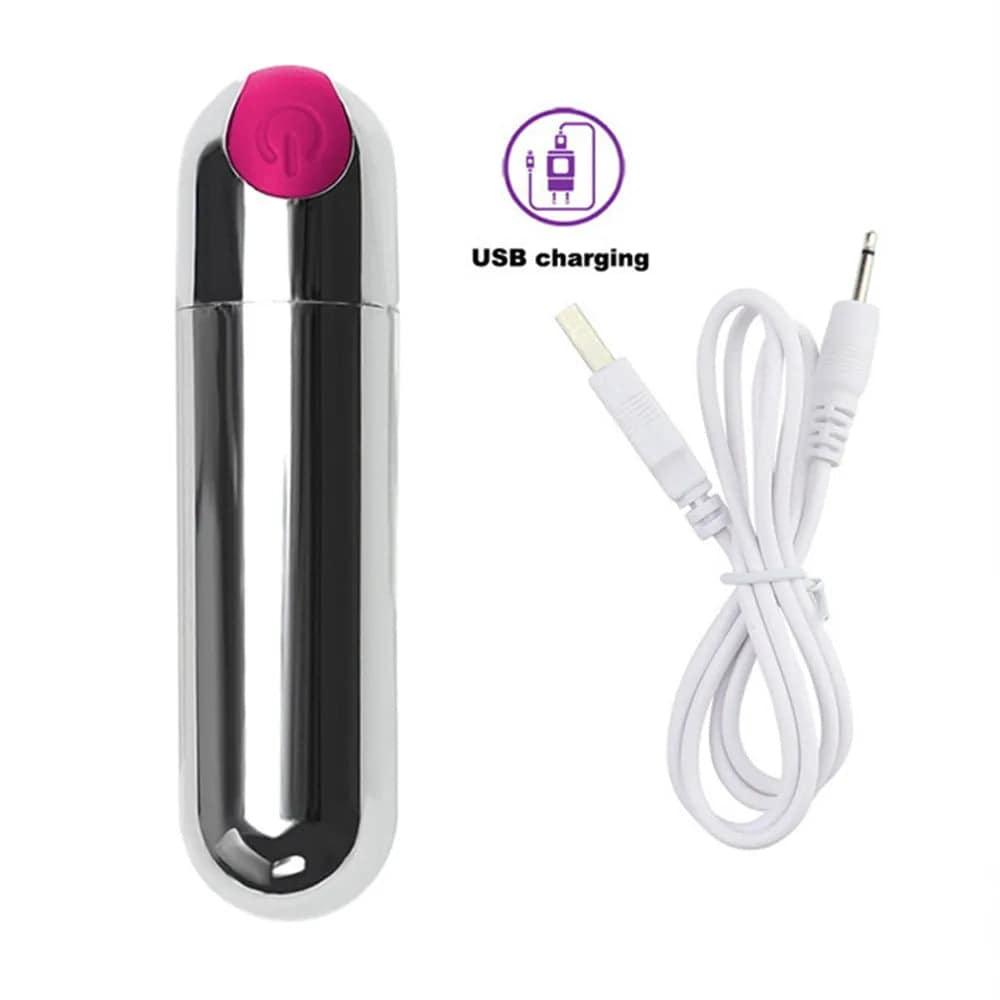 10-Speed Rechargeable Mini Bullet Vibrator – Clitoral, Anal & Vaginal Stimulator - Passion Pulse Adult