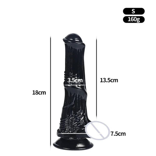 Huge Transparent Black Horse Dildo - Realistic TPE with Strong Suction Cup - Passion Pulse Adult