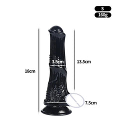 Huge Transparent Black Horse Dildo - Realistic TPE with Strong Suction Cup - Passion Pulse Adult