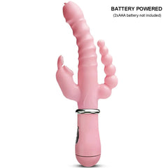 LicklIp 3-in-1 Rabbit Vibrator – Dildo with Tongue-Licking & Dual Rod Stimulation - Passion Pulse Adult