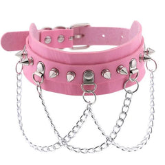 Harajuku Punk Rock Rivet Goth Choker | PU Leather Collar with Heart, Cross & Spikes | Hip Hop Bondage Jewelry for Women - Passion Pulse Adult