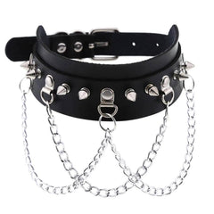 Harajuku Punk Rock Rivet Goth Choker | PU Leather Collar with Heart, Cross & Spikes | Hip Hop Bondage Jewelry for Women - Passion Pulse Adult