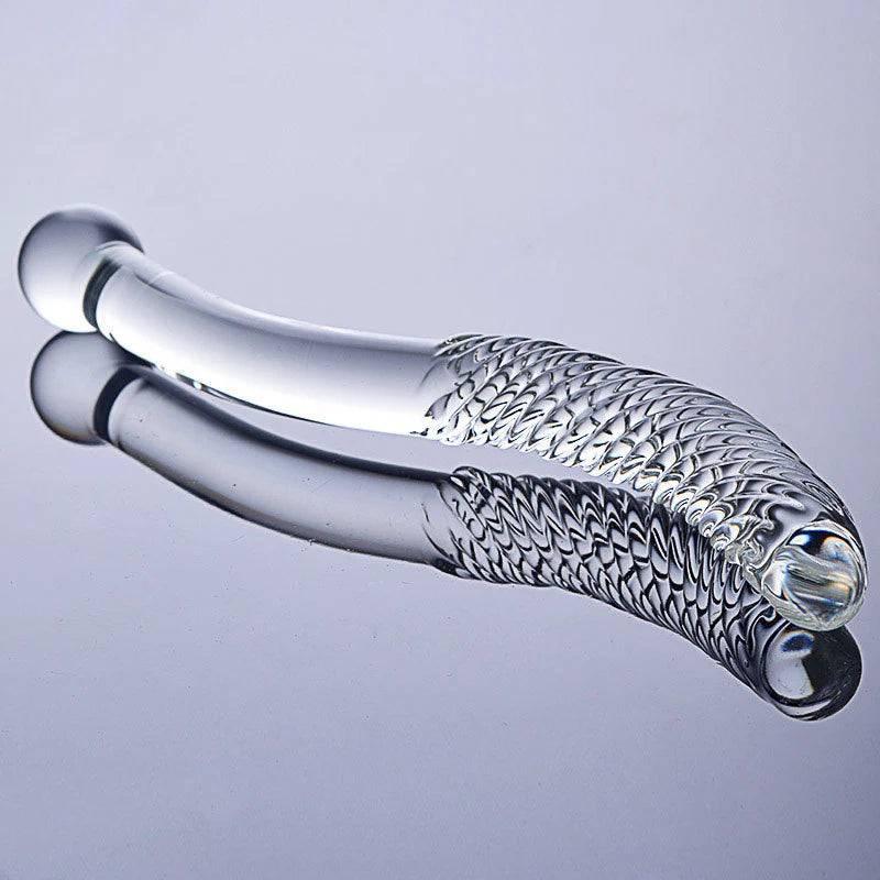 Double-Ended Pyrex Glass Dildo – Spiral & Granule G-Spot Massager - Passion Pulse Adult