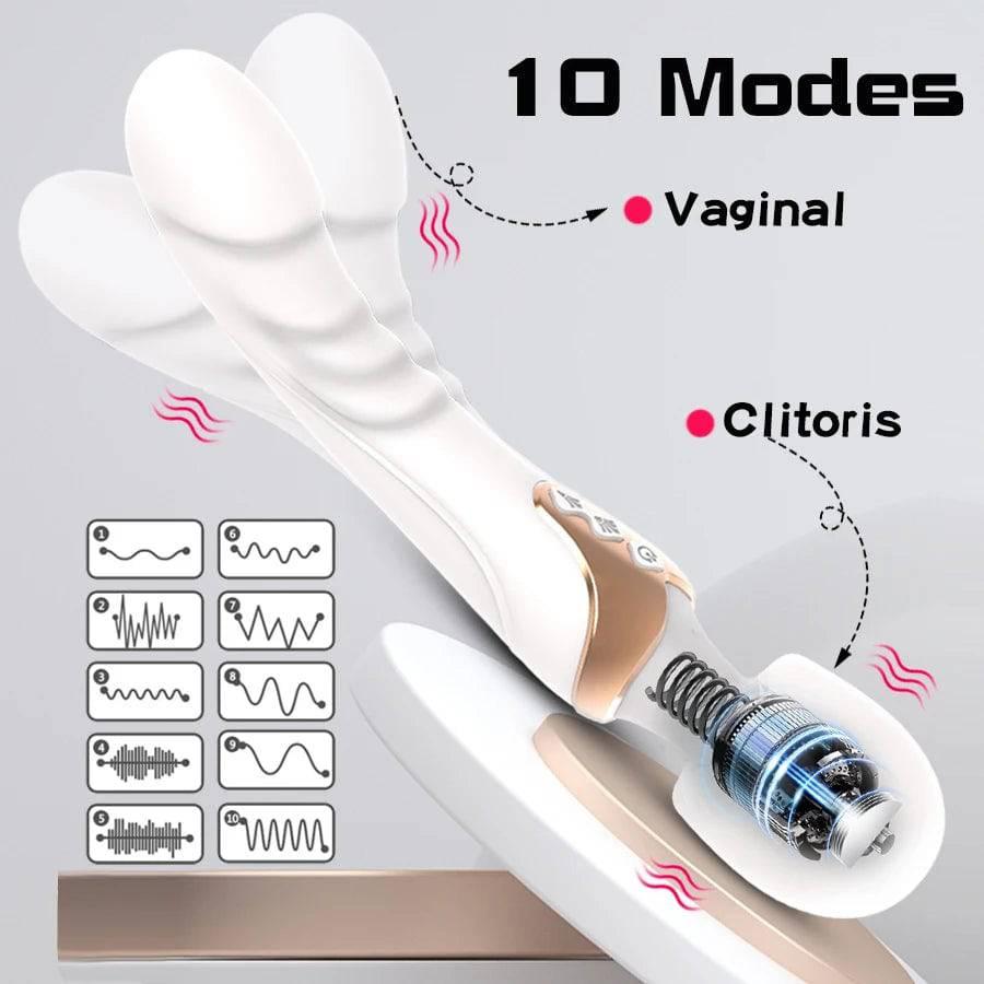 Powerful Wand Vibrator for Women – 10 Modes Clitoral & G-Spot - Passion Pulse Adult
