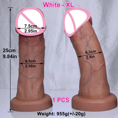 Huge Soft Realistic Dildo with Suction Cup - Double-Layer Design - Passion Pulse Adult