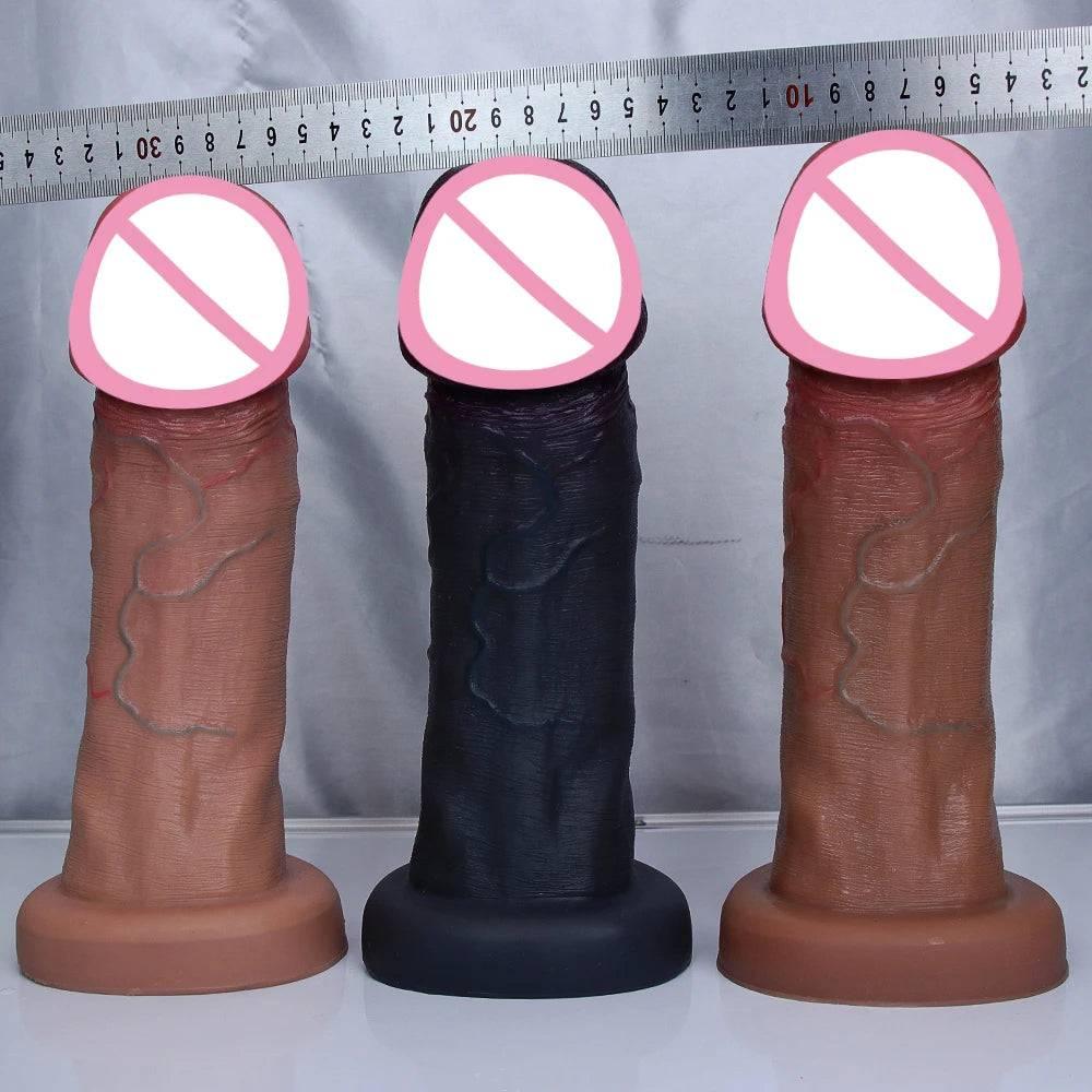 Huge Soft Realistic Dildo with Suction Cup - Double-Layer Design - Passion Pulse Adult