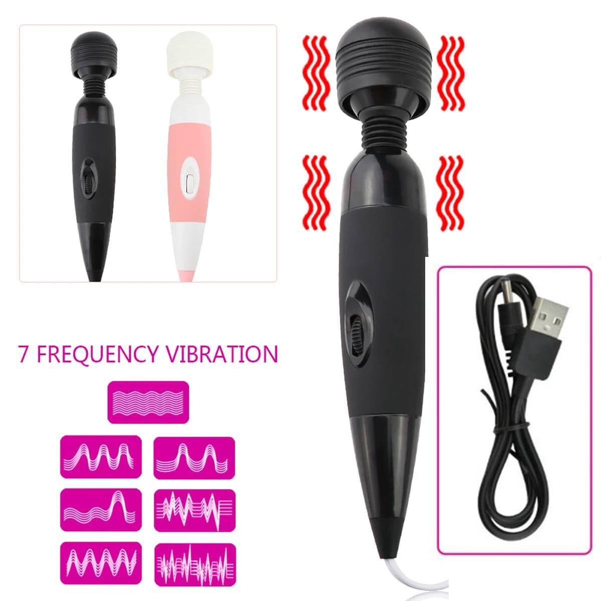 USB Rechargeable Wired Massage Vibrator - Passion Pulse Adult