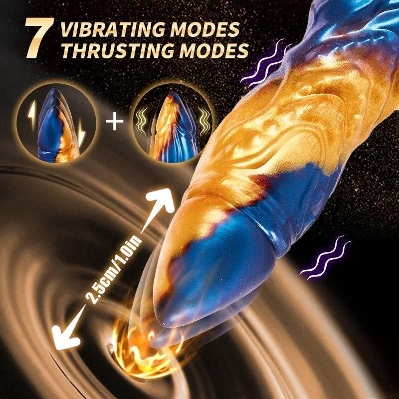 3-in-1 Thrusting Monster Dildo Vibrator with Remote Control - Passion Pulse Adult