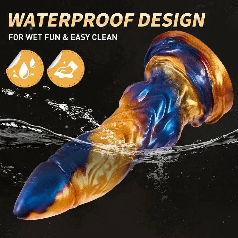 3-in-1 Thrusting Monster Dildo Vibrator with Remote Control - Passion Pulse Adult