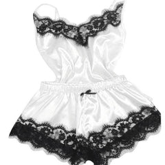 Sexy Temptation Nightgown Two Piece Set Lace Silk Home Clothes - Passion Pulse Adult