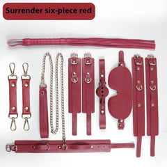 SM Discipline Set: Cuffs and Leather Whip - Passion Pulse Adult