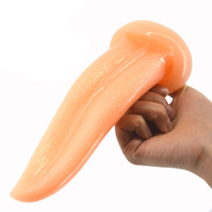Consolador con succión de lengua y tapón anal | Pene realista para mujeres | Masturbador para estimulación del punto G y vaginal | Producto sexual para adultos