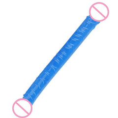 Consolador de doble cabeza, largo, de gelatina, realista, con doble extremo, flexible, para mujeres, masturbador, juguetes sexuales para lesbianas.